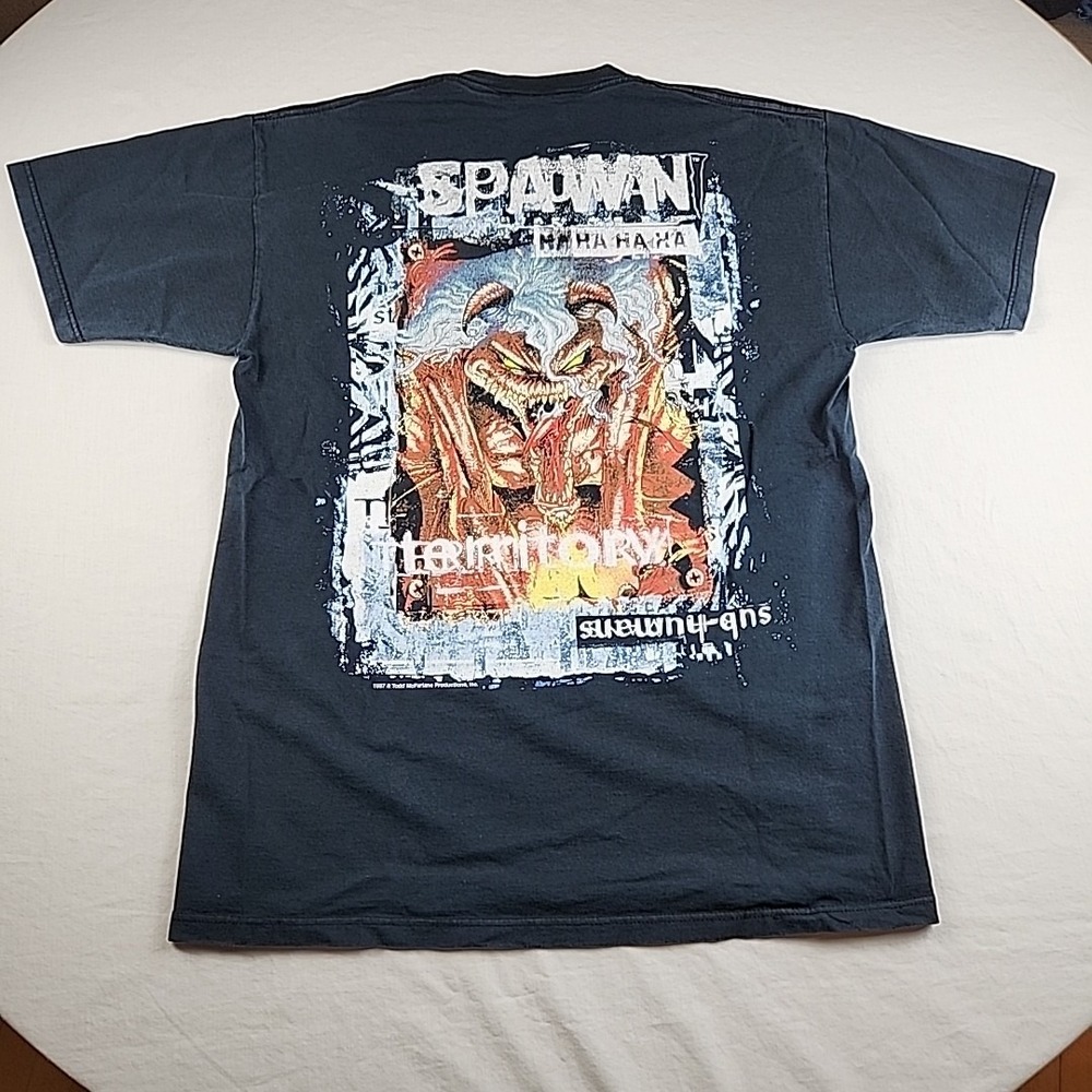 VTG 1997 Spawn Territory HA HA Black T-Shirt Size L Todd McFarlane Giant 90s